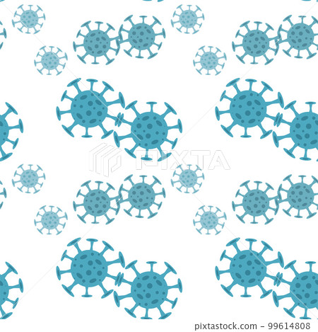 Seamless pattern with coronavirus virus in 2020. World Coronavirus Cell China Influenza Respiratory Coronavirus 99614808