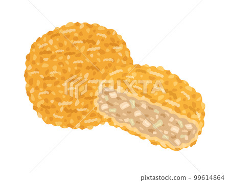 配菜肉末炸肉排的插圖 99614864