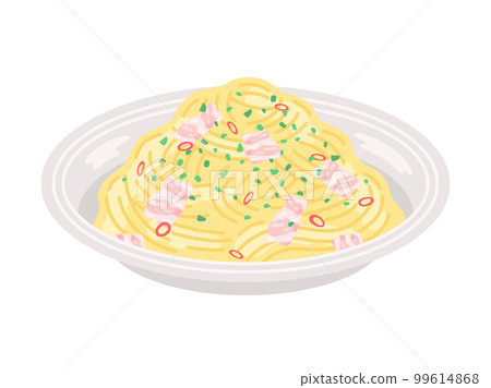 peperoncino 意大利面的插圖放在盤子裡 peperoncino 意大利面的插圖放在盤子裡 99614868