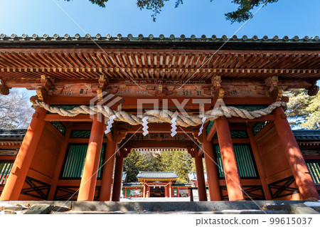 Oku-Nikko，Futarasan-jinja Shrine Chugushi Romon Gate and Worship Hall，日本栃木縣日光市。二月 99615037