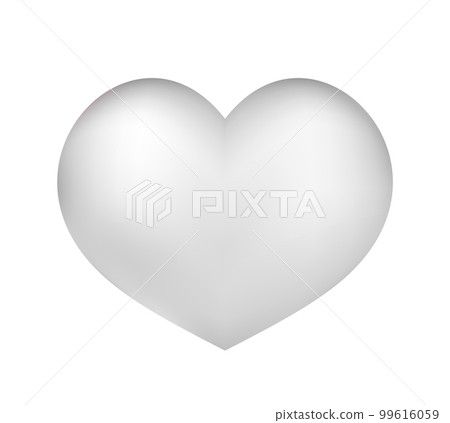 White with gradient 3d heart 99616059