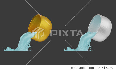 element of gold and silver bowl with water thai culture from image traced 3d. songkran festival thailand travel. element of gold and silver bowl with water thai culture from image traced 3d. songkran festival thailand travel. 99616280