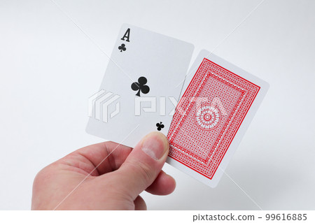 Playing card, card, hand, holding, hand, parts, hand, play, person, left hand, man, male, game 99616885