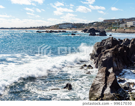 千葉縣犬吠崎的太平洋，冬日明媚清新 99617030
