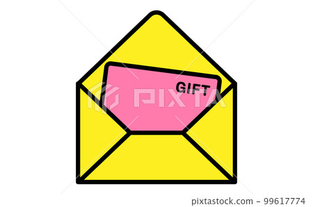 信封中禮品卡的簡單圖示 99617774