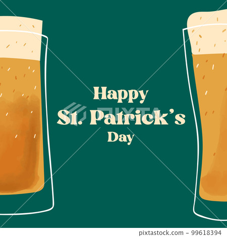 Happy St.Patrick s day text on stylized mug of 99618394