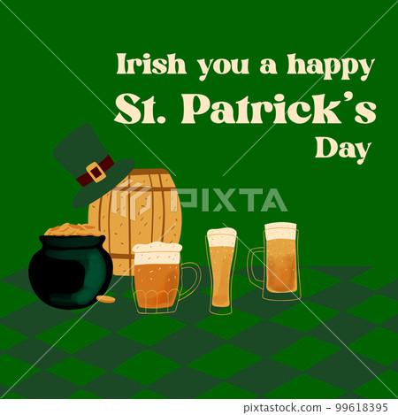Irish you a happy St. Patrick s Day text with beer 99618395
