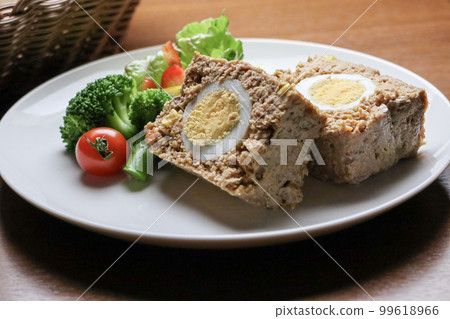 Meatloaf with homemade eggs 99618966