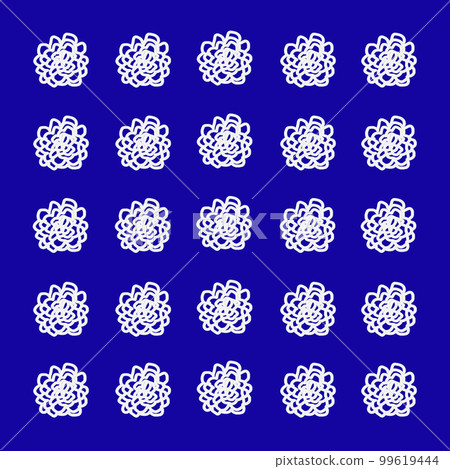 Floral pattern (white line/dark blue background) Floral pattern (white line/dark blue background) 99619444