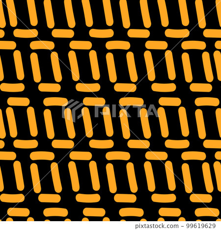 Seamless geometric pattern. Black and orange background. 99619629