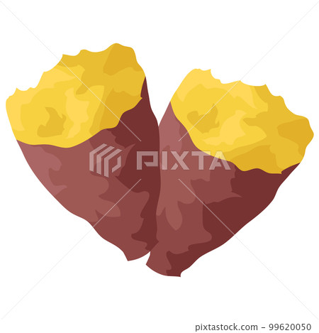 Baked sweet potato illustration material vector Baked sweet potato illustration material vector 99620050