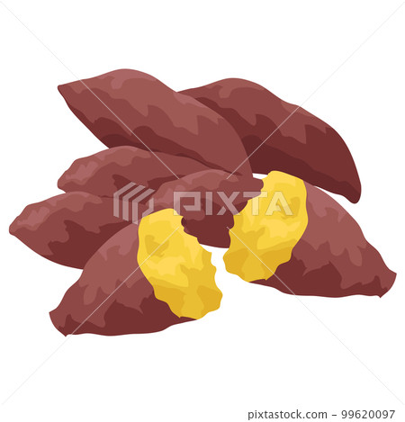 Baked sweet potato illustration material set vector Baked sweet potato illustration material set vector 99620097