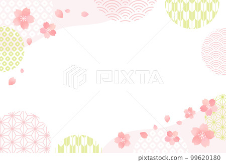 Cherry blossoms, spring, Japanese pattern, background, frame, pink 99620180