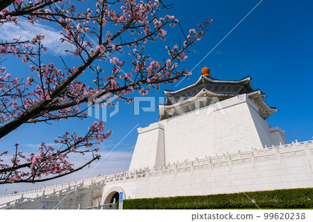 Chiang Kai-shek Memorial Hall with cherry blossoms in Taipei, Taiwan Chiang Kai-shek Memorial Hall with cherry blossoms in Taipei, Taiwan 99620238