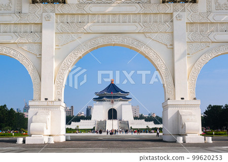 Chiang Kai-shek Memorial Hall and Liberty Square seen from Liberty Square gate, Taipei, Taiwan Chiang Kai-shek Memorial Hall and Liberty Square seen from Liberty Square gate, Taipei, Taiwan 99620253