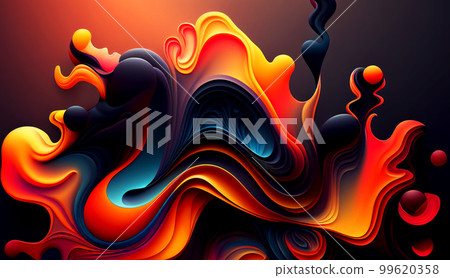 Abstract colorful gradient fluid grow in the dark. illustration. Abstract colorful gradient fluid grow in the dark. illustration. 99620358