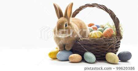 Happy easter day background. Ai generated. 99620386