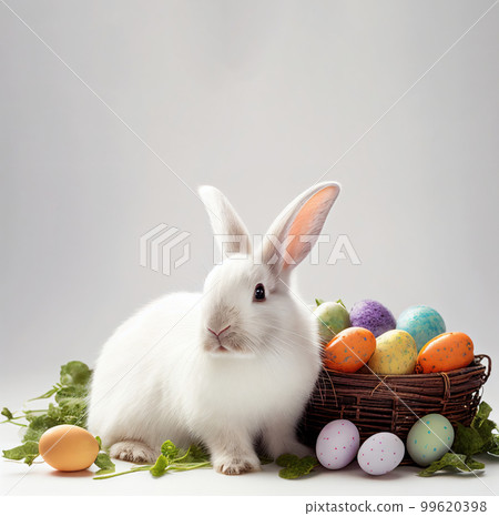 Happy easter day background. Ai generated. 99620398