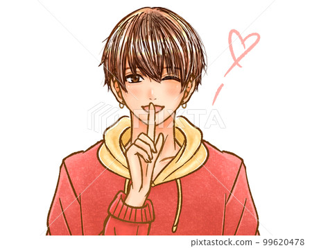 Illustration material of a handsome adult man winking 99620478