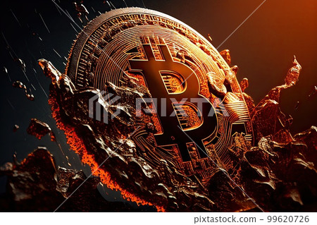 Bitcoin golden cryptocurrency coin closeup, generative ai Bitcoin golden cryptocurrency coin closeup, generative ai 99620726