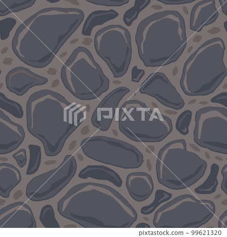 Cartoon game texture, rocks, dirt and ground surface seamless pattern. Game asset wall and environment background 99621320