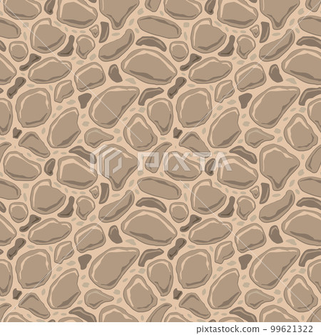 Cartoon game texture, rocks, dirt and ground surface seamless pattern. Game asset wall and environment background 99621322