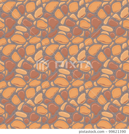 Cartoon game texture, rocks, dirt and ground surface seamless pattern. Game asset wall and environment background 99621390