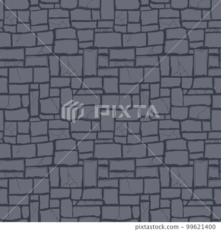 Cartoon game texture, rocks, dirt and ground surface seamless pattern. Game asset wall and environment background 99621400