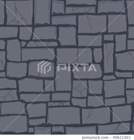 Cartoon game texture, rocks, dirt and ground surface seamless pattern. Game asset wall and environment background 99621401