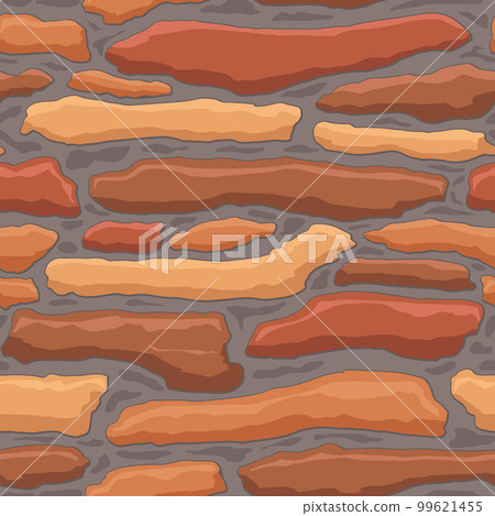 Cartoon game texture, rocks, dirt and ground surface seamless pattern. Game asset wall and environment background 99621455
