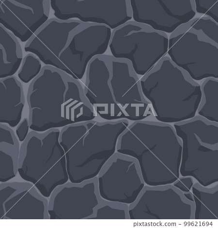 Cartoon game texture, rocks, dirt and ground surface seamless pattern. Game asset wall and environment background Cartoon game texture, rocks, dirt and ground surface seamless pattern. Game asset wall and environment background 99621694