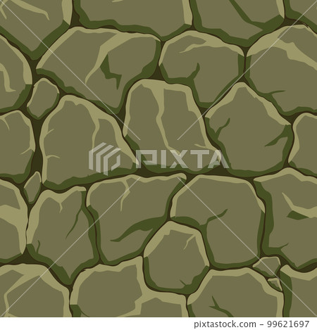 Cartoon game texture, rocks, dirt and ground surface seamless pattern. Game asset wall and environment background Cartoon game texture, rocks, dirt and ground surface seamless pattern. Game asset wall and environment background 99621697