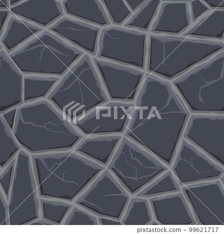 Cartoon game texture, rocks, dirt and ground surface seamless pattern. Game asset wall and environment background 99621717