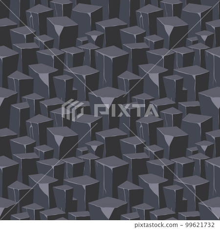 Cartoon game texture, rocks, dirt and ground surface seamless pattern. Game asset wall and environment background 99621732