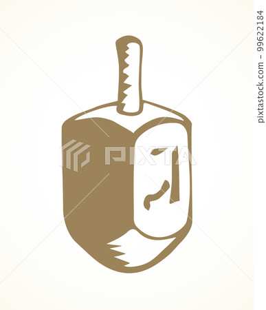 Jewish holiday symbol. Dreidel. Sketch 99622184