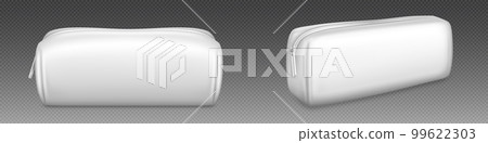 Set of white makeup bags with zipper for cosmetics Set of white makeup bags with zipper for cosmetics 99622303