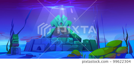 Atlantis ruins underwater in sea or ocean 99622304