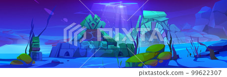 Atlantic underwater ocean game background of ruin 99622307