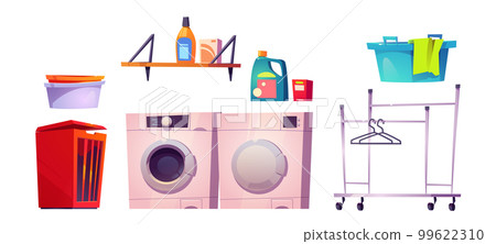 Laundry room set with wash machine, clothes basket Laundry room set with wash machine, clothes basket 99622310