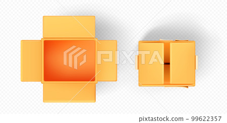 Top view cardboard box on transparent background Top view cardboard box on transparent background 99622357