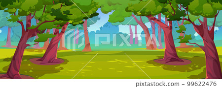Summer forest, nature landscape, sunny green park 99622476