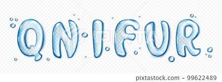 Water font letters png isolated on transparent 99622489