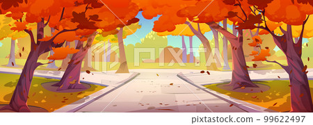 Autumn scenery, city park landscape with trees Autumn scenery, city park landscape with trees 99622497