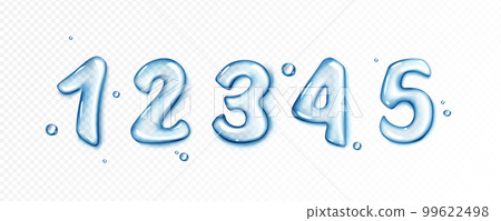 Water font, blue bubbles in numbers shape Water font, blue bubbles in numbers shape 99622498