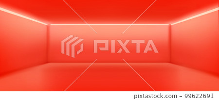Empty red room. 3d studio background 99622691