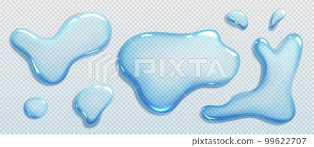 Liquid spills, water drops and puddles 99622707