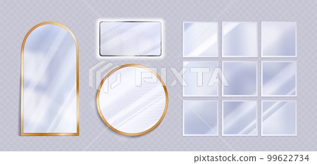 Realistic set of different mirrors on background 99622734