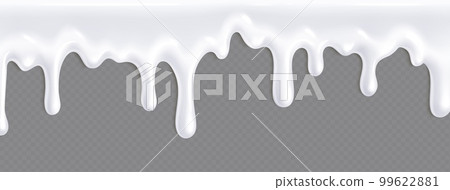 Realistic yoghurt flow on transparent background 99622881