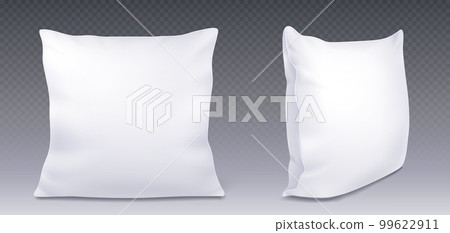 White square pillow realistic, top side view 99622911