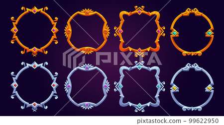 Set of fantasy round game frames 99622950